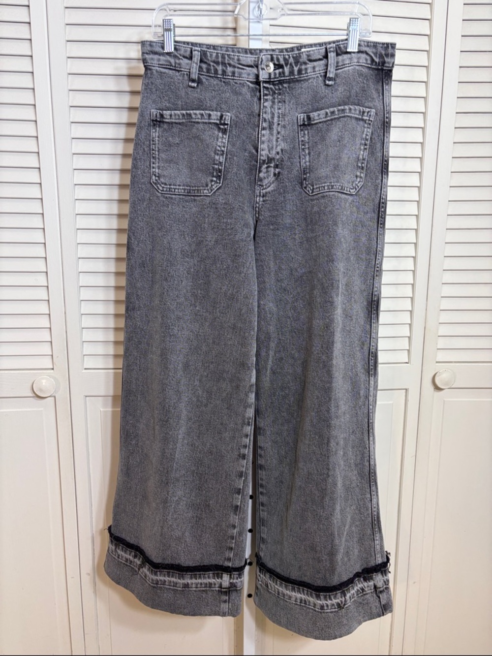 rag & bone Melina Patch Pockets Wide Leg Washed Gray Jeans Size 28 - Picture 4 of 16